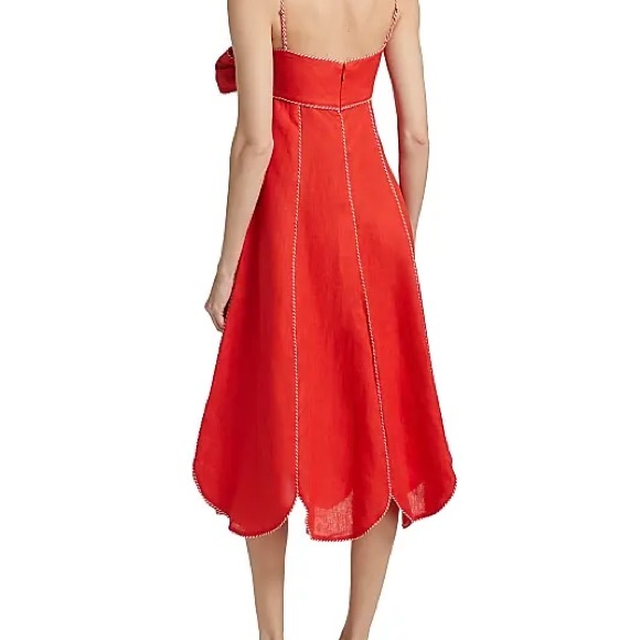 FARM Rio Red Scalloped Hem Dress - Picture 5 of 8